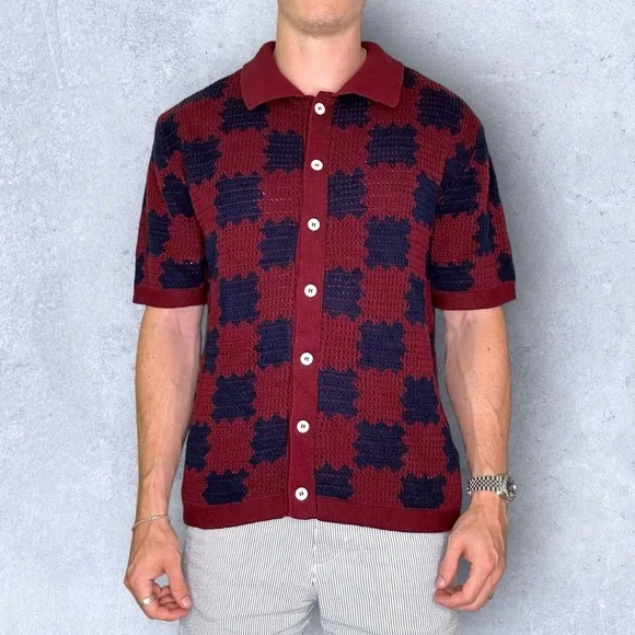 Massive Luxury Knitted Button Down Polo Shirt - Picture 2 of 7